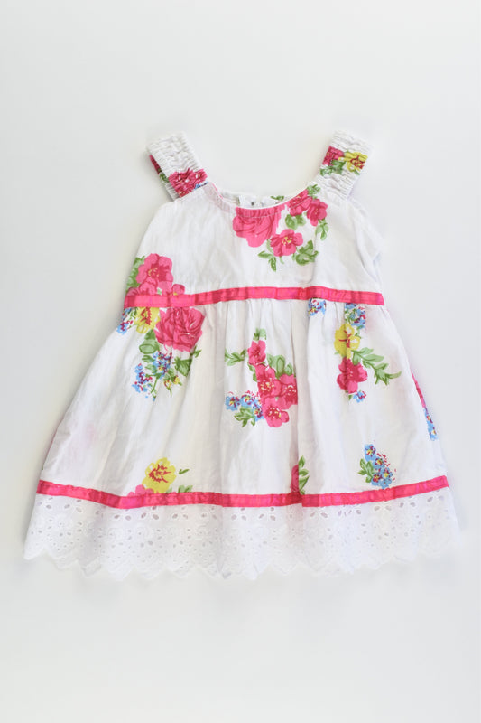 Indigo Kids Size 0 (6 months/1 year) Floral Dress with Lace Hem