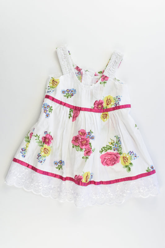 Indigo Kids Size 1-2 Floral Dress with Lace Hem
