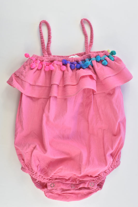 Indigo Kids Size 1-2 Playsuit with Colorful Pom Poms