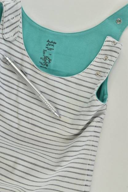 Indigo & Lellow (AU) Size approx 2 Organic Striped Overalls