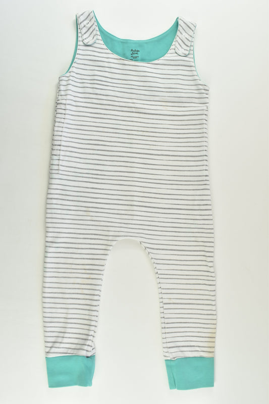 Indigo & Lellow (AU) Size approx 2 Organic Striped Overalls