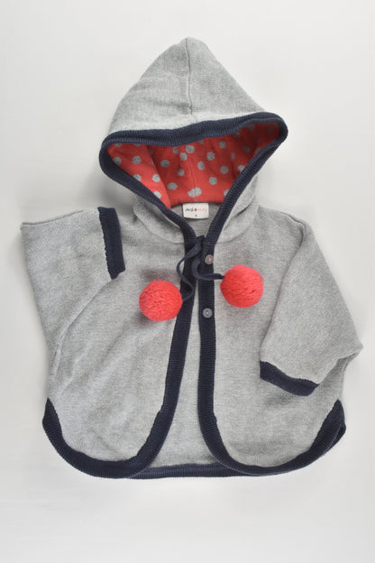 Jack & Milly Size 0 Hooded Knitted Jumper