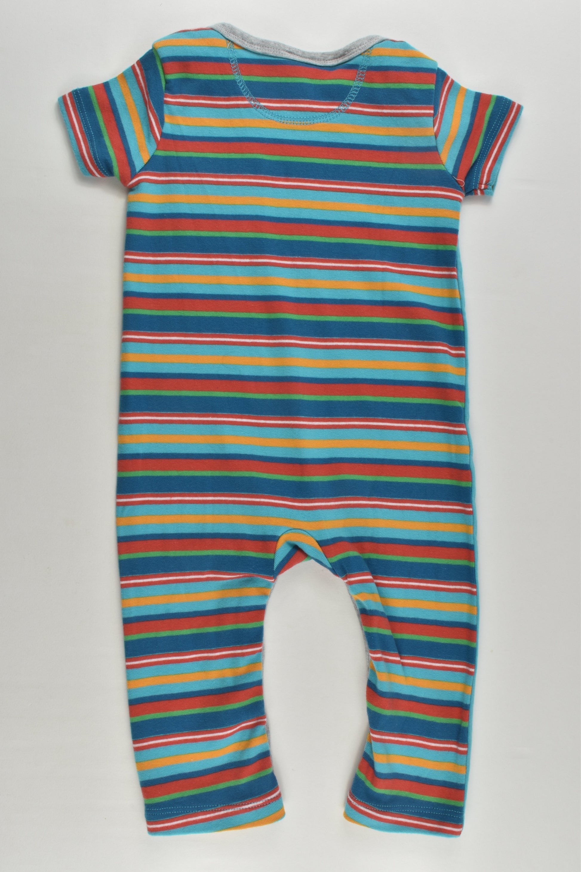 Jack & Milly Size 0 Stripes and Safari Animals Romper
