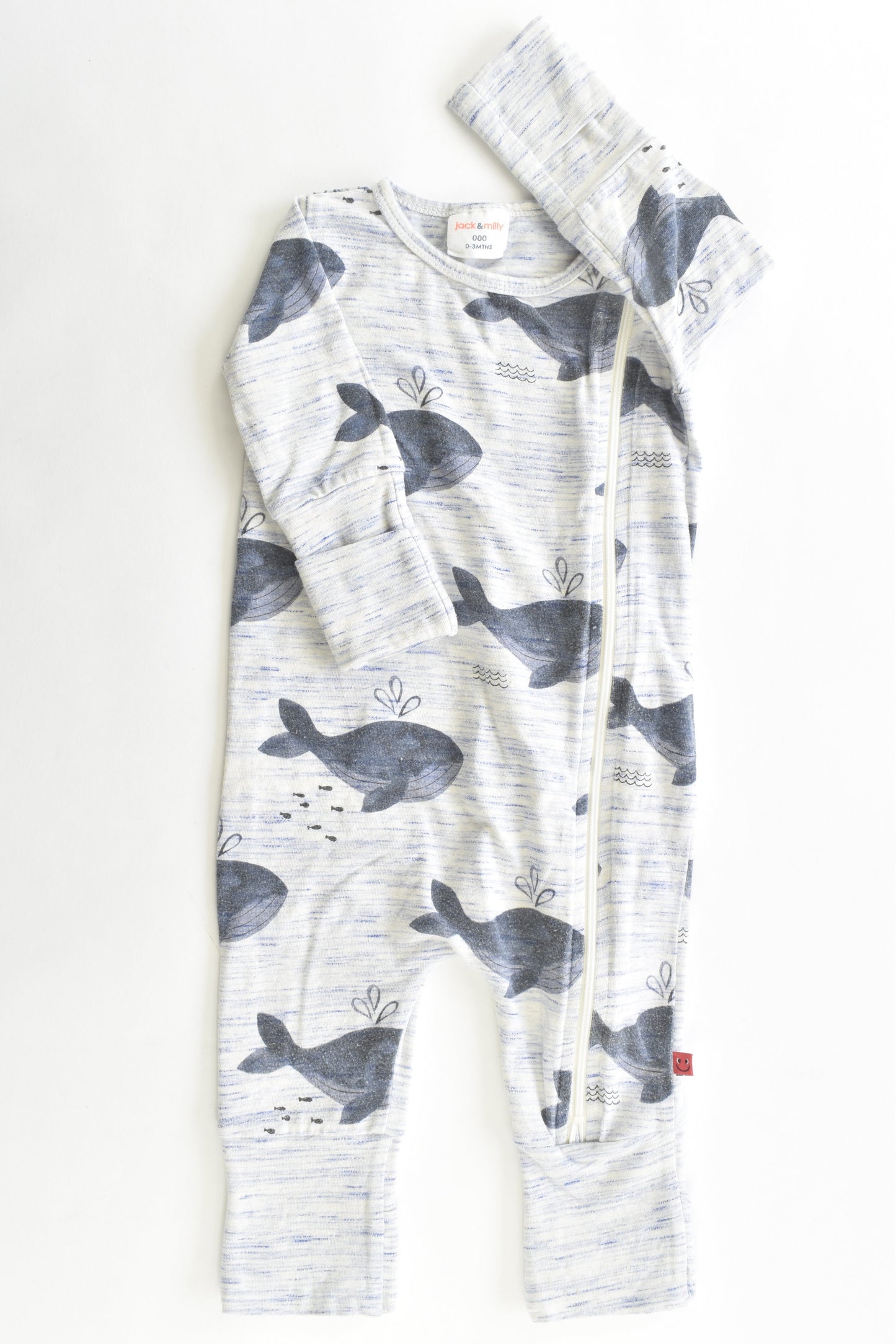 Jack & Milly Size 000 (0-3 months) Whales Romper