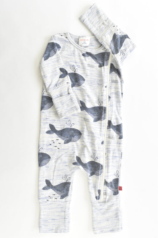 Jack & Milly Size 000 (0-3 months) Whales Romper