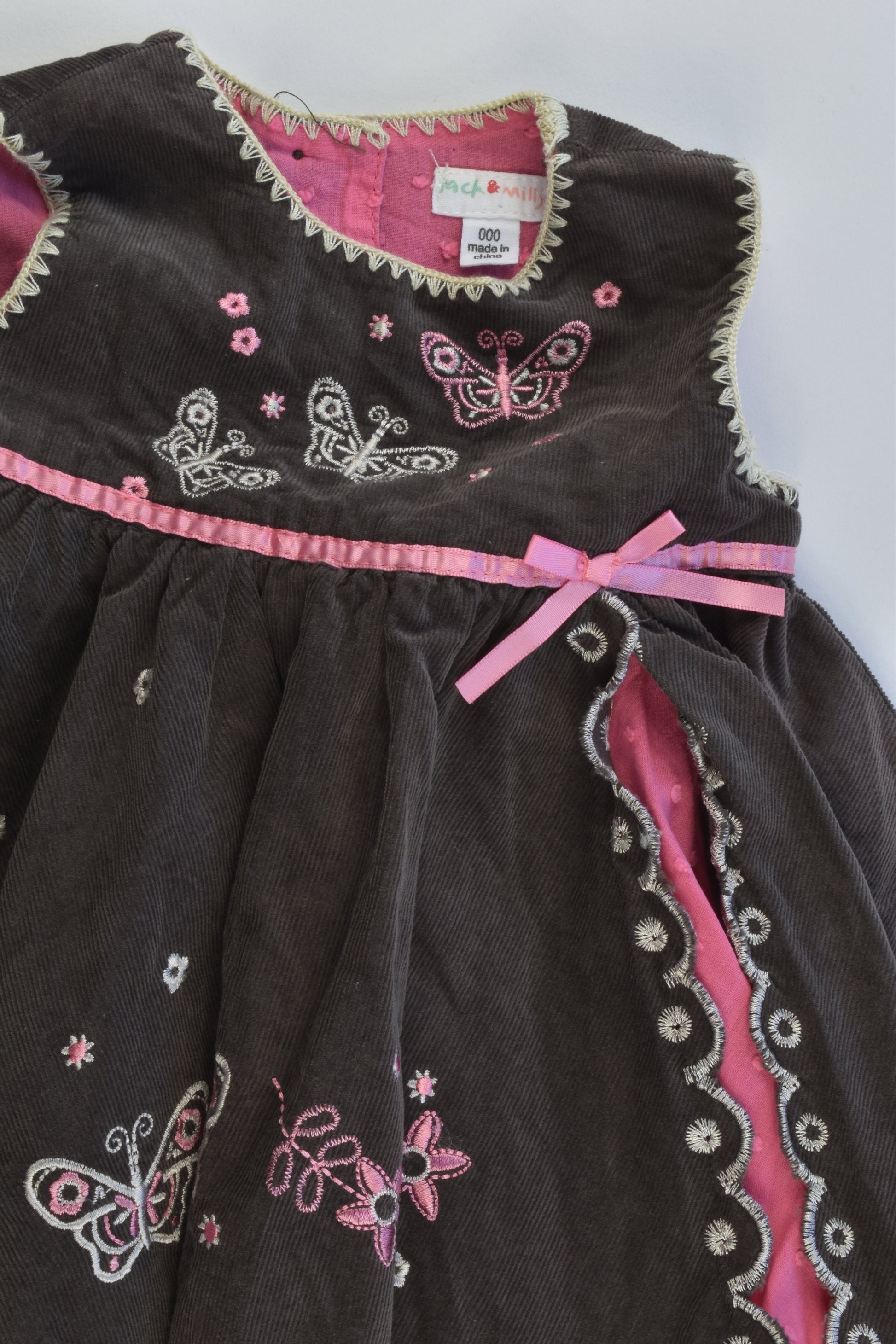 Jack & Milly Size 000-00 Lined Soft Cord Dress