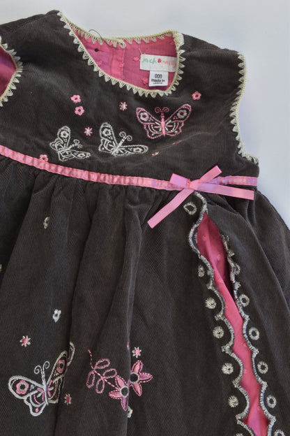 Jack & Milly Size 000-00 Lined Soft Cord Dress