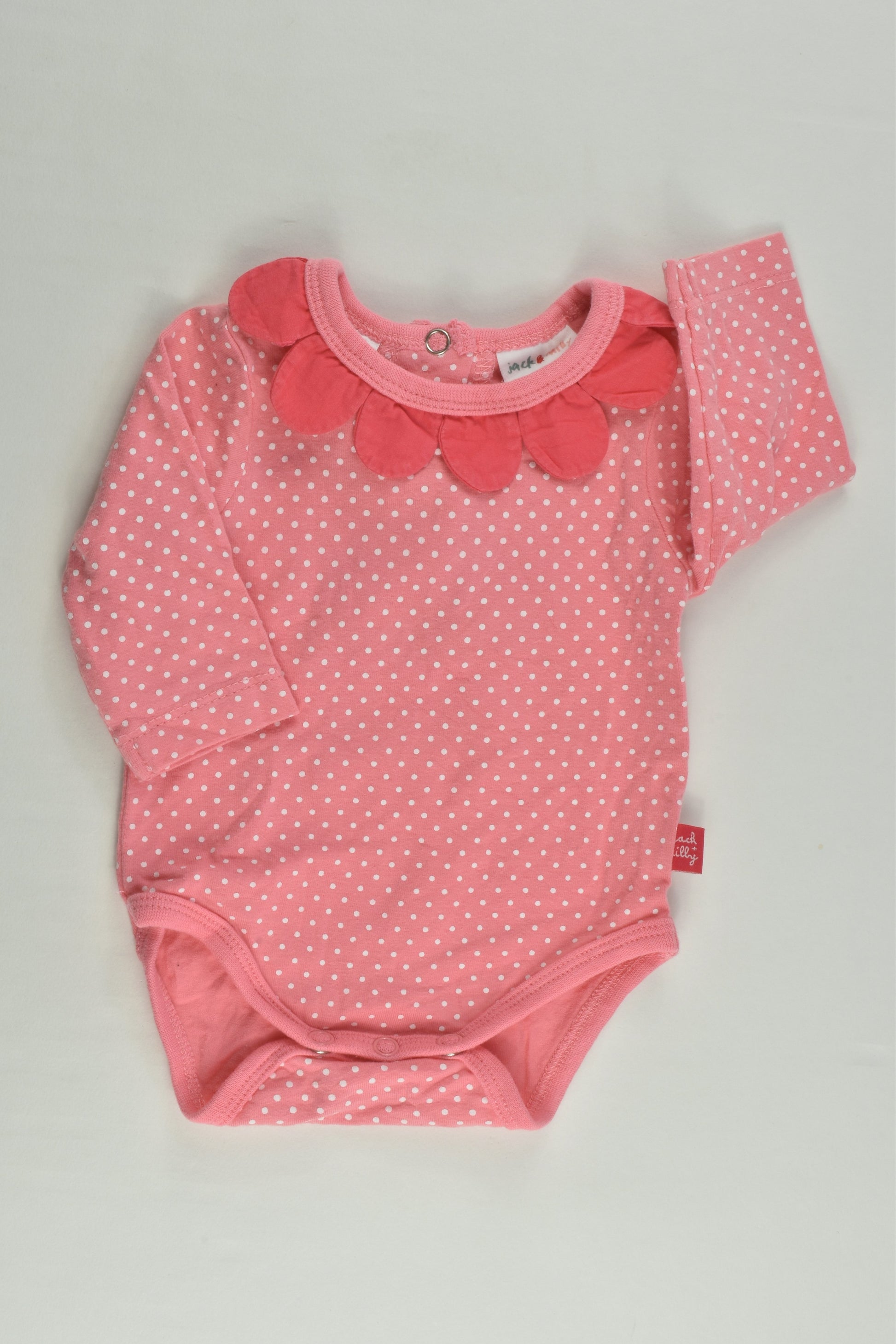Jack & Milly Size 000 Flower Collar Bodysuit