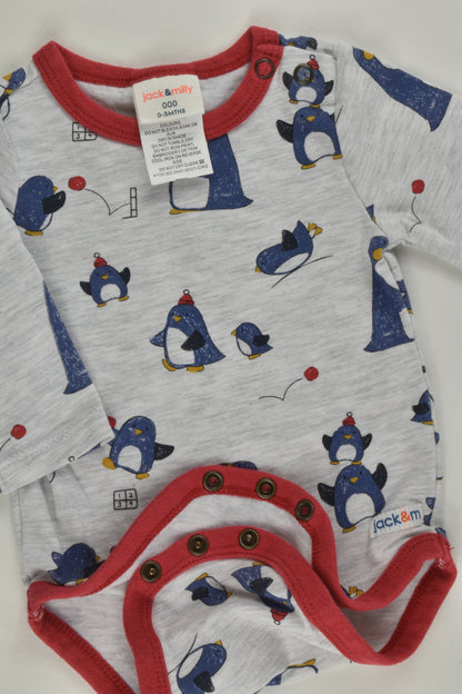 Jack & Milly Size 000 Penguin Bodysuit