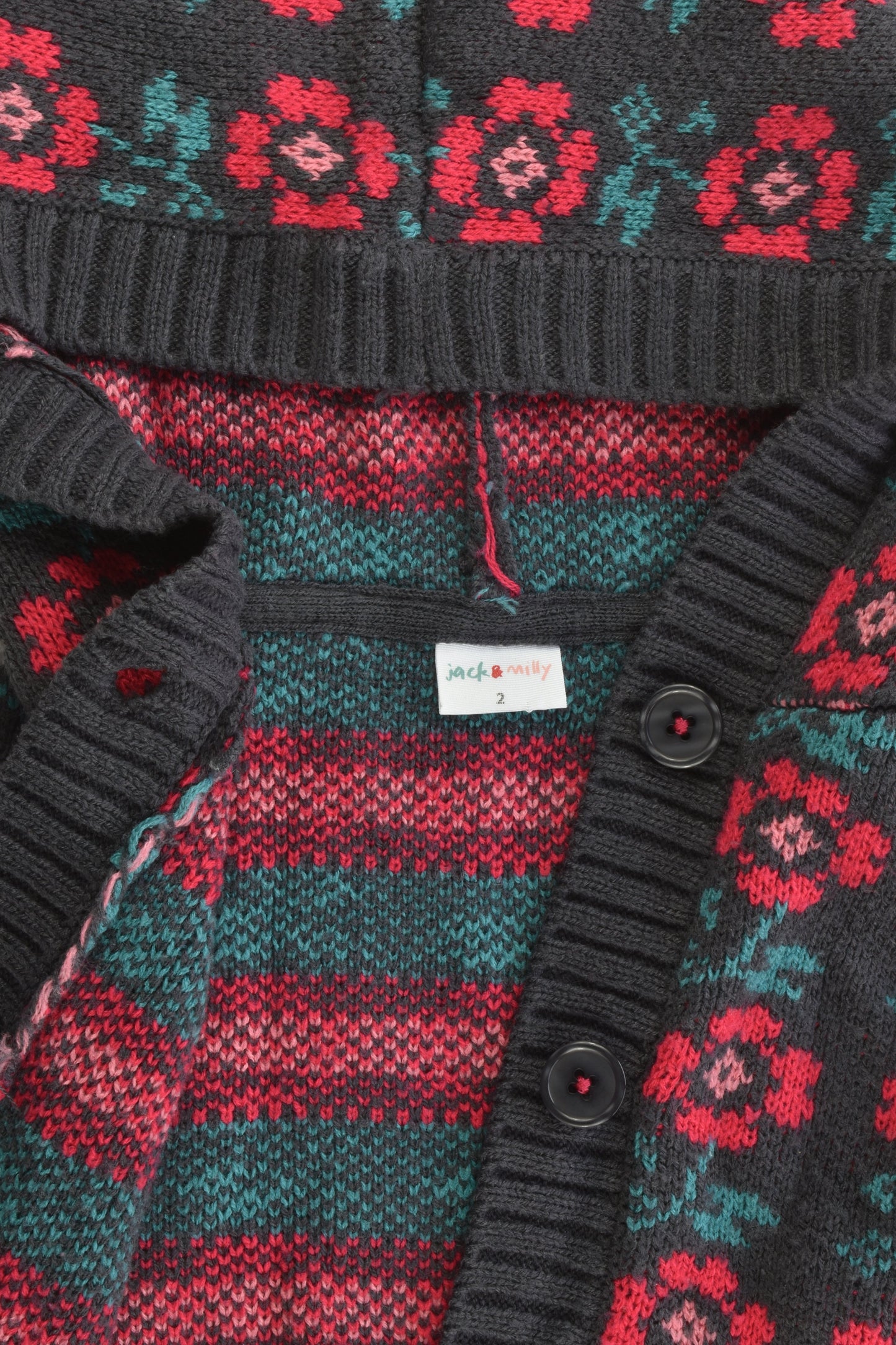 Jack & Milly Size 2 Hooded Floral Poncho