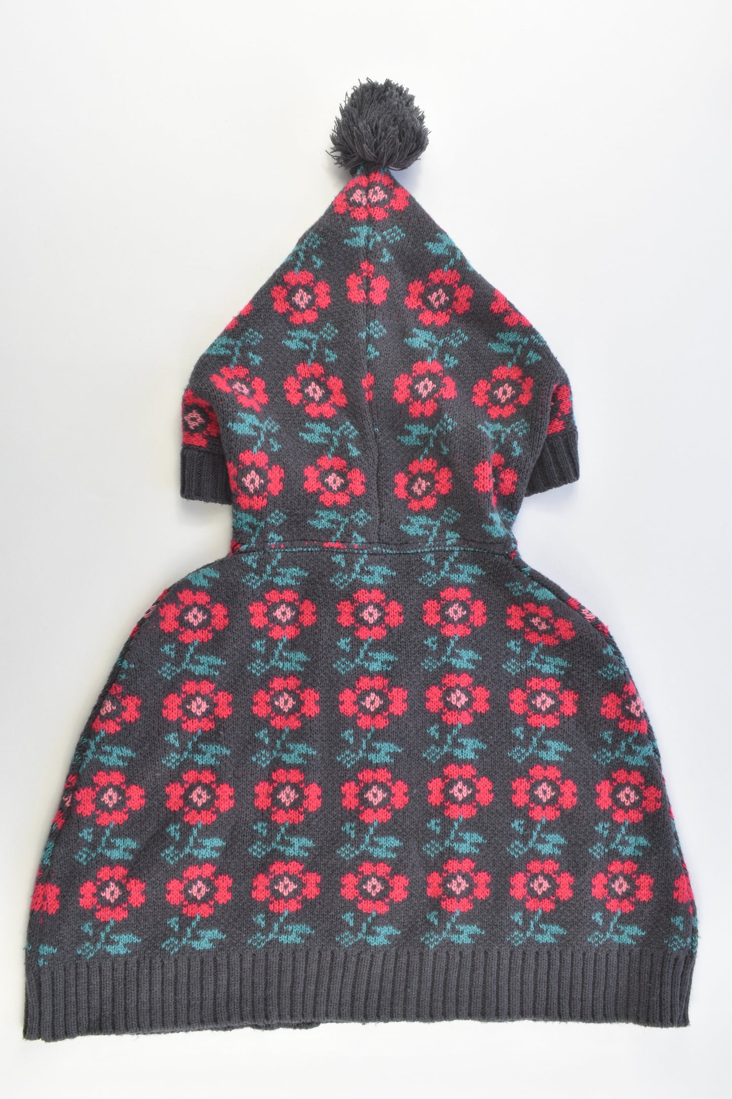 Jack & Milly Size 2 Hooded Floral Poncho