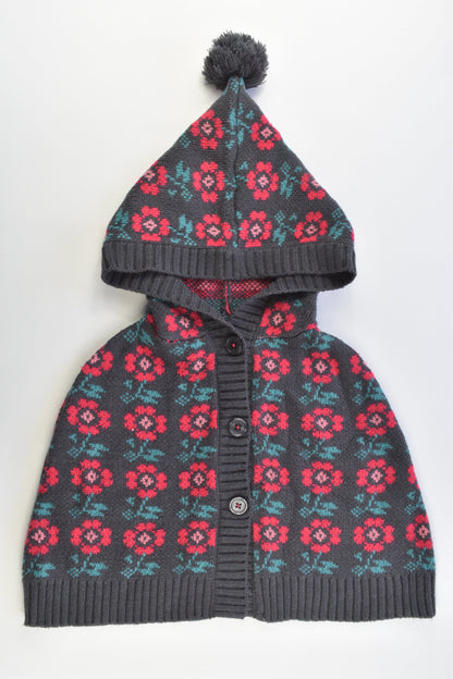 Jack & Milly Size 2 Hooded Floral Poncho