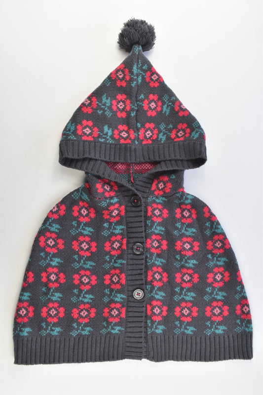 Jack & Milly Size 2 Hooded Floral Poncho