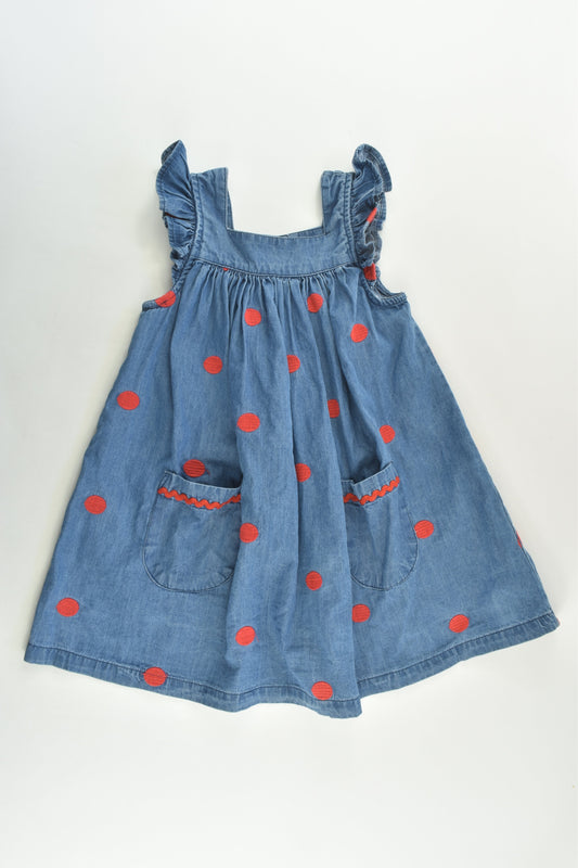 Jack & Milly Size 3 Red Dots Lightweight Denim Dress