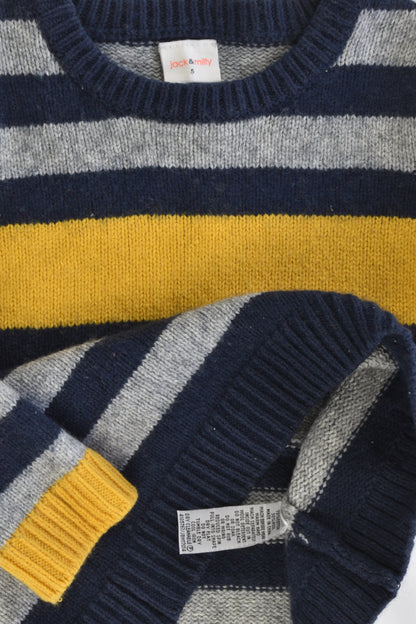 Jack & Milly Size 4 Knitted Cotton/Wool Jumper