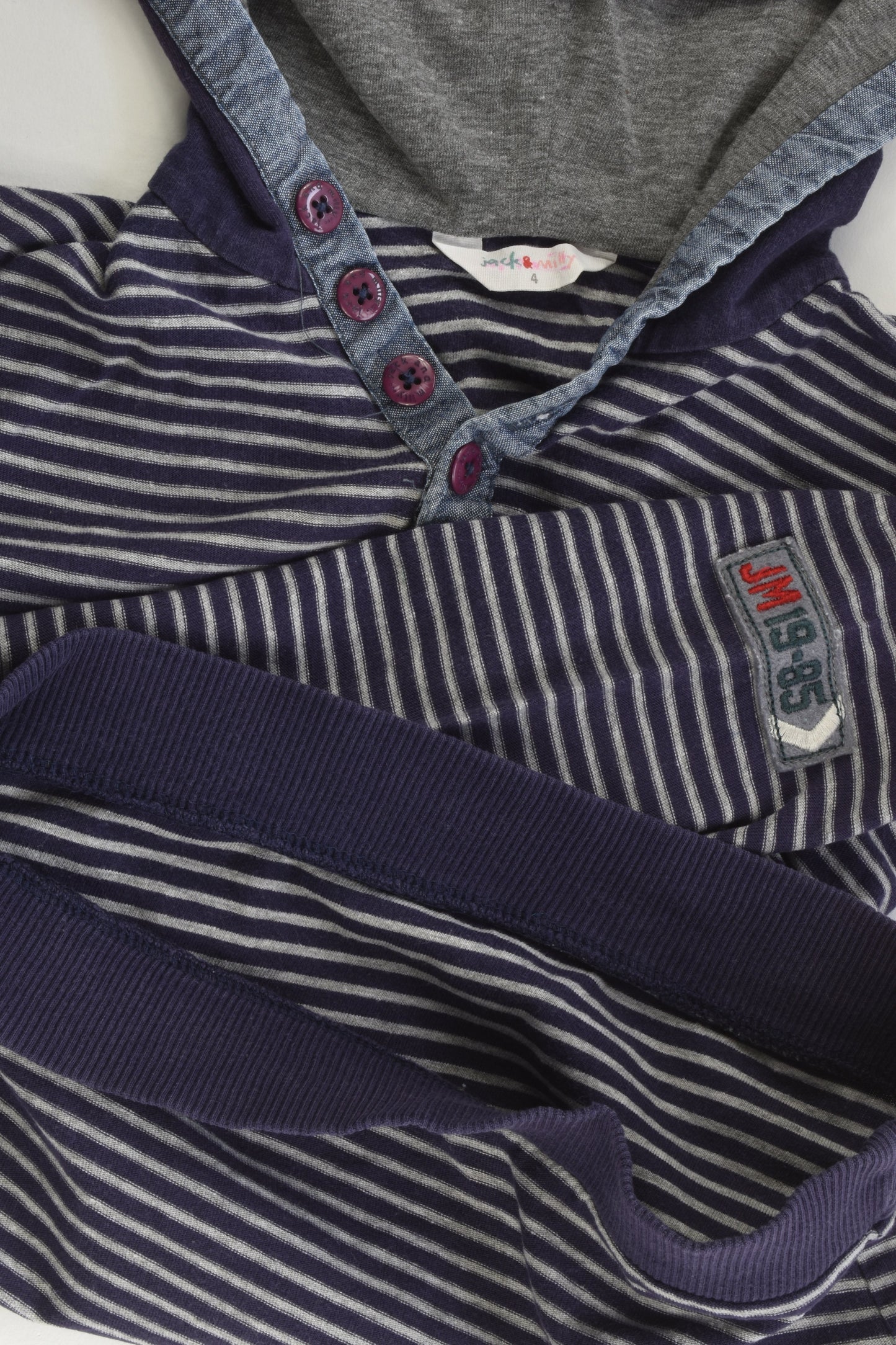 Jack & Milly Size 4 Striped Hooded Top