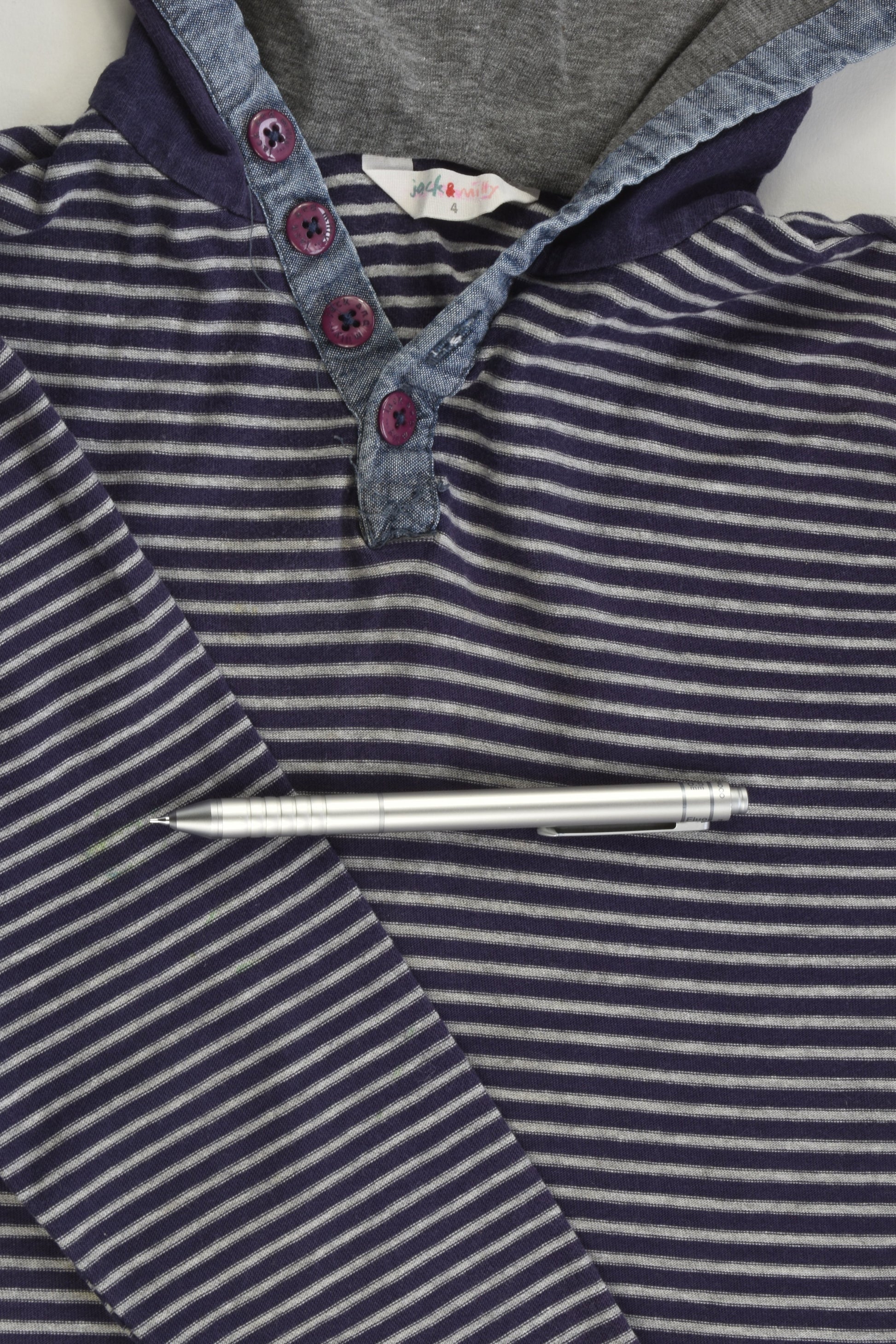 Jack & Milly Size 4 Striped Hooded Top