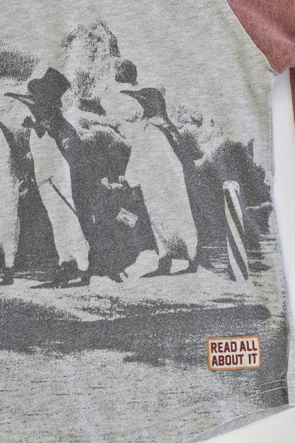 Jack & Milly Size 5 (smallish sizing) 'Rad All About It' Penguins Top