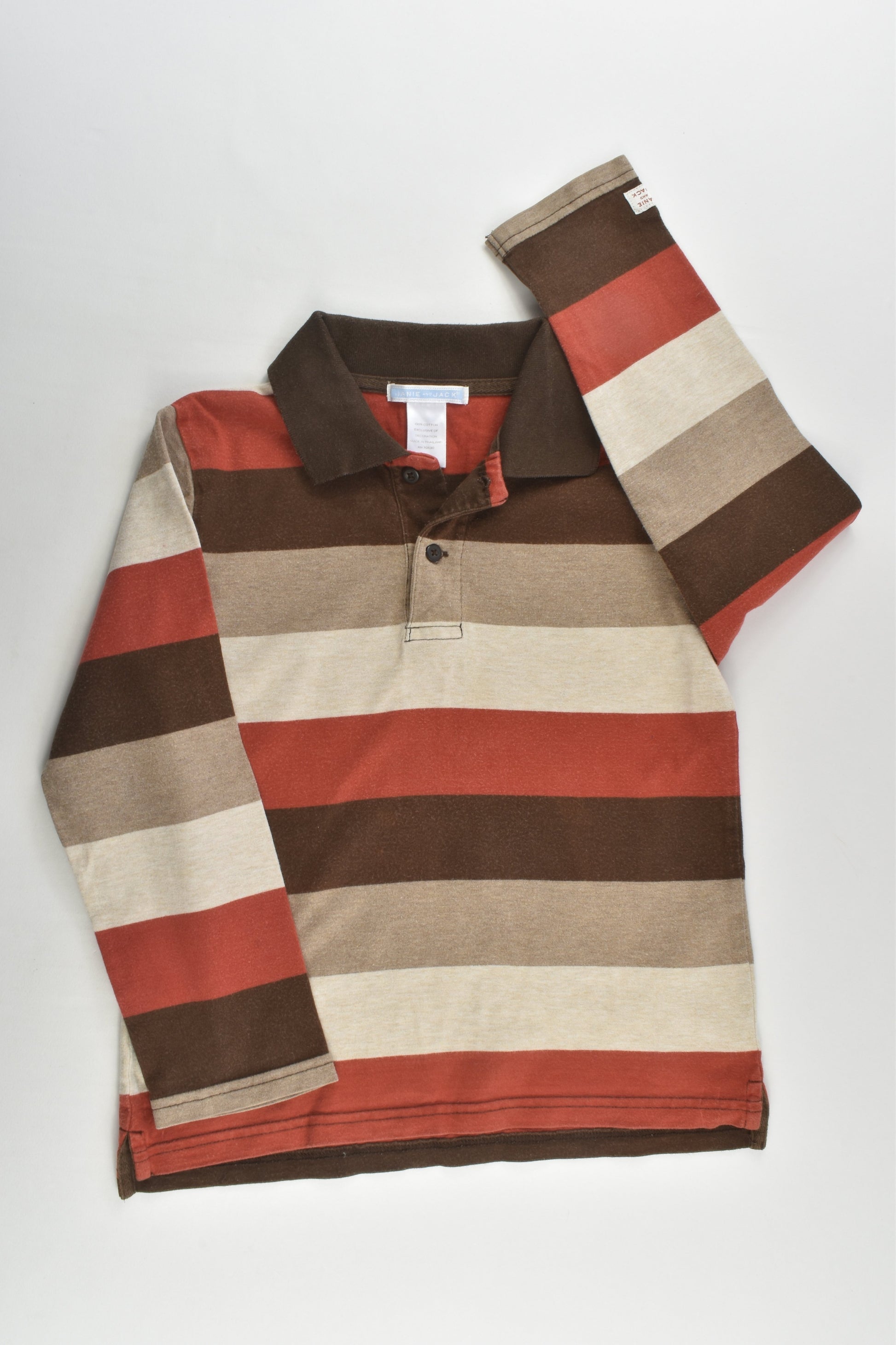 Janie and Jack Size 5 Striped Collared Top
