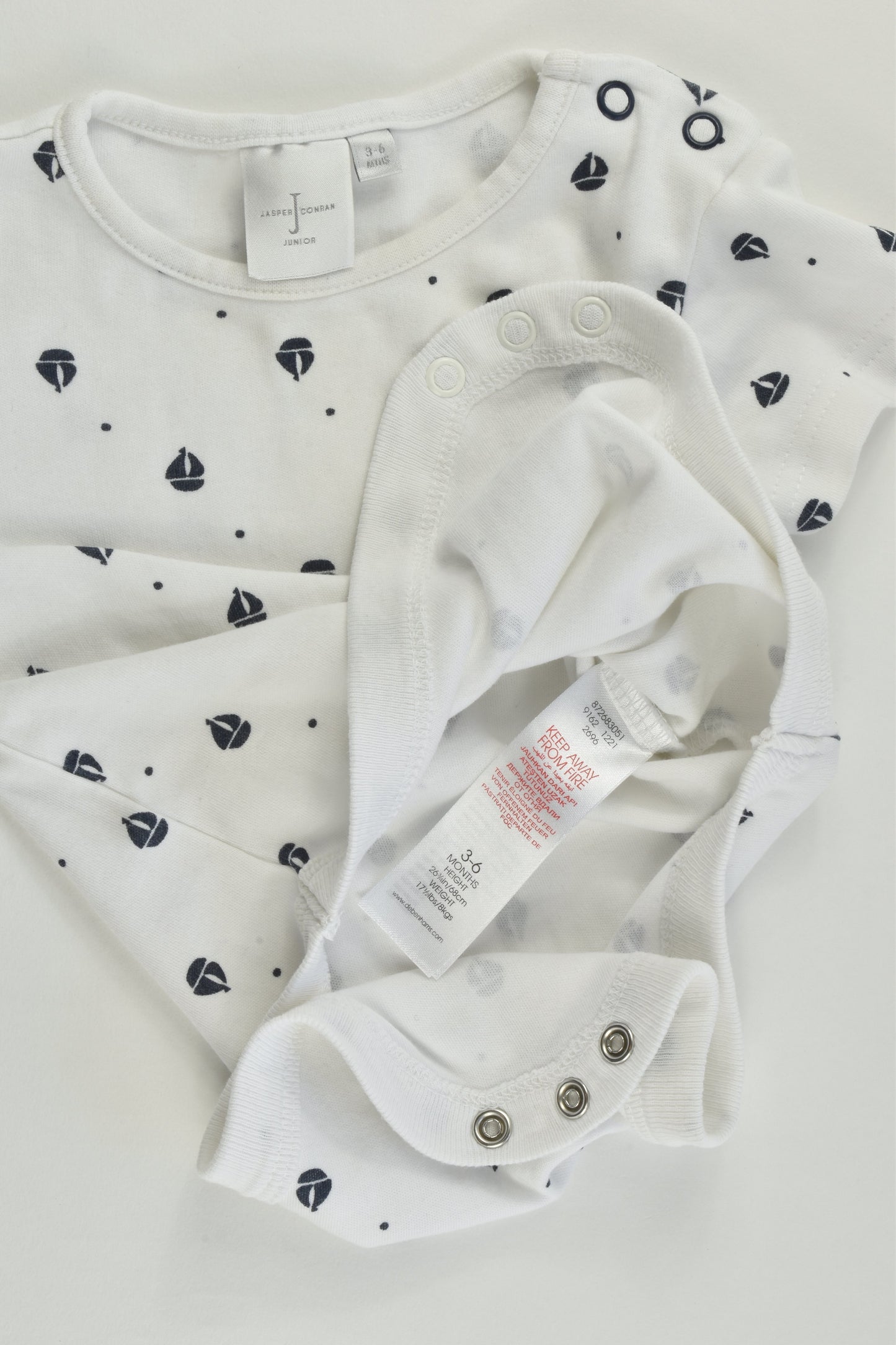 Jasper Conran Junior Size 00 (3-6 months) Nautical Bodysuit