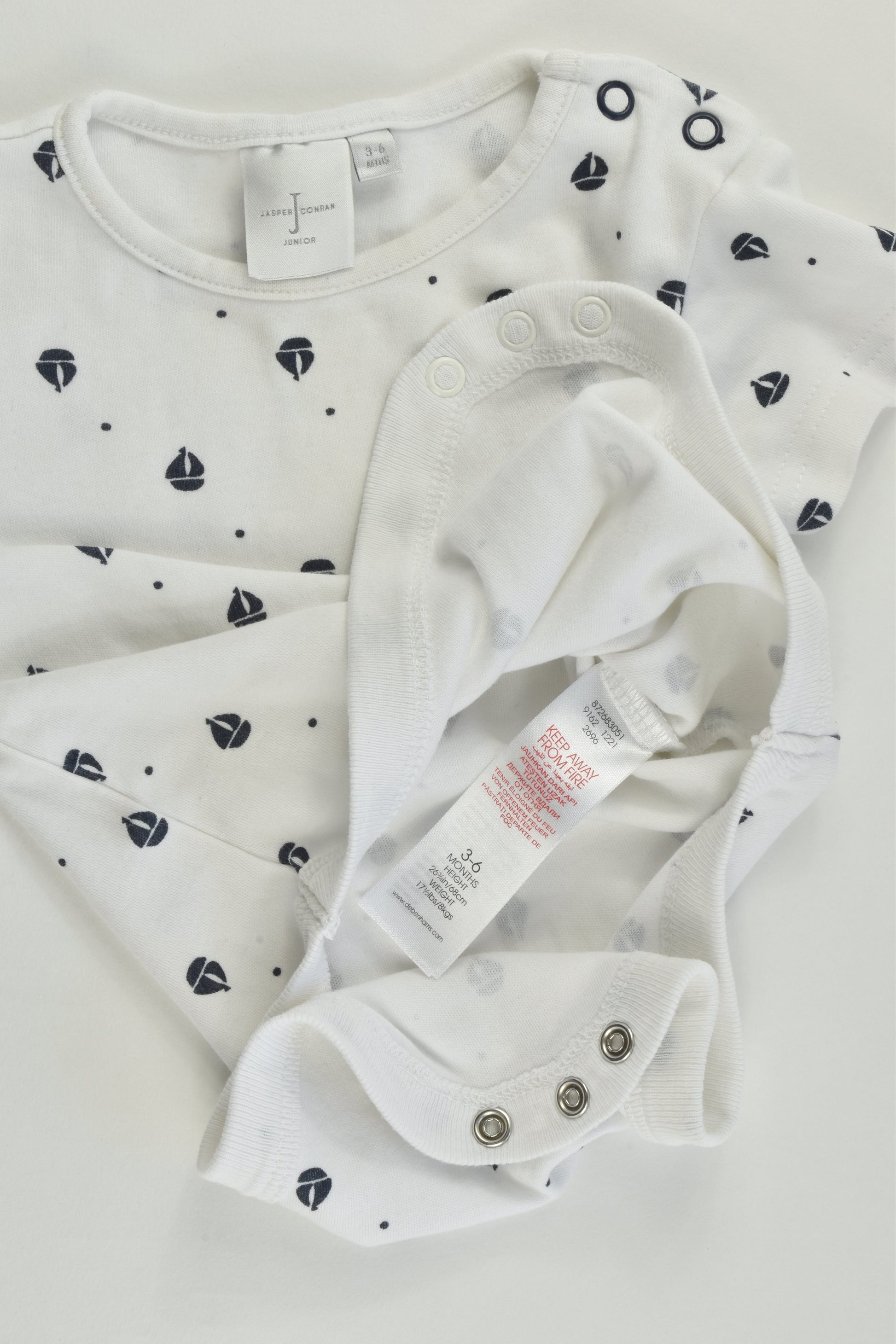 Jasper Conran Junior Size 00 (3-6 months) Nautical Bodysuit