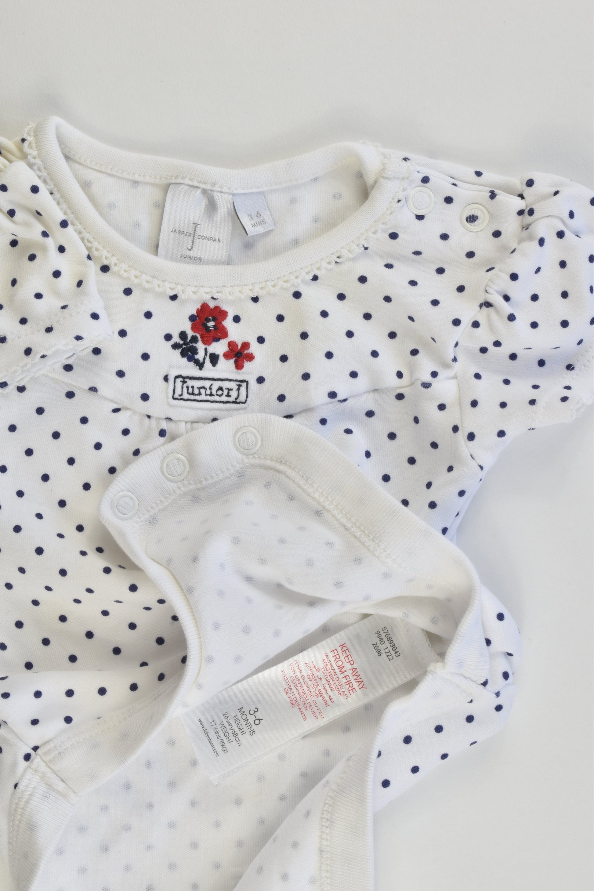 Jasper Conran Junior UK Size 3-6 months (68 cm) Navy Blue Dots Bodysuit