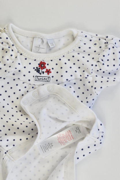 Jasper Conran Junior UK Size 3-6 months (68 cm) Navy Blue Dots Bodysuit