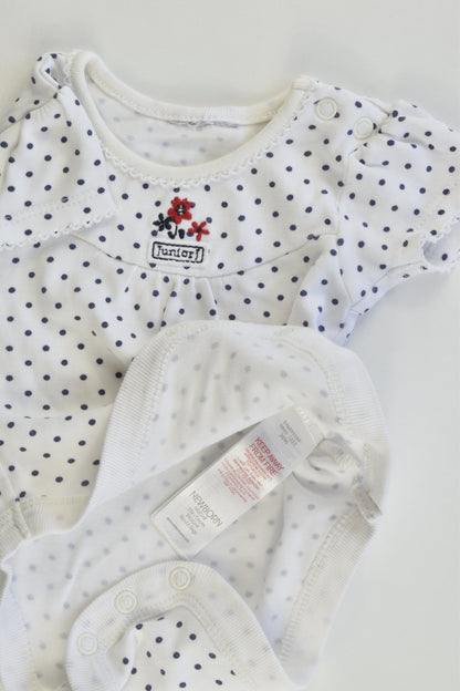 Jasper Conran Junior UK Size Newborn (56 cm) Navy Blue Dots Bodysuit
