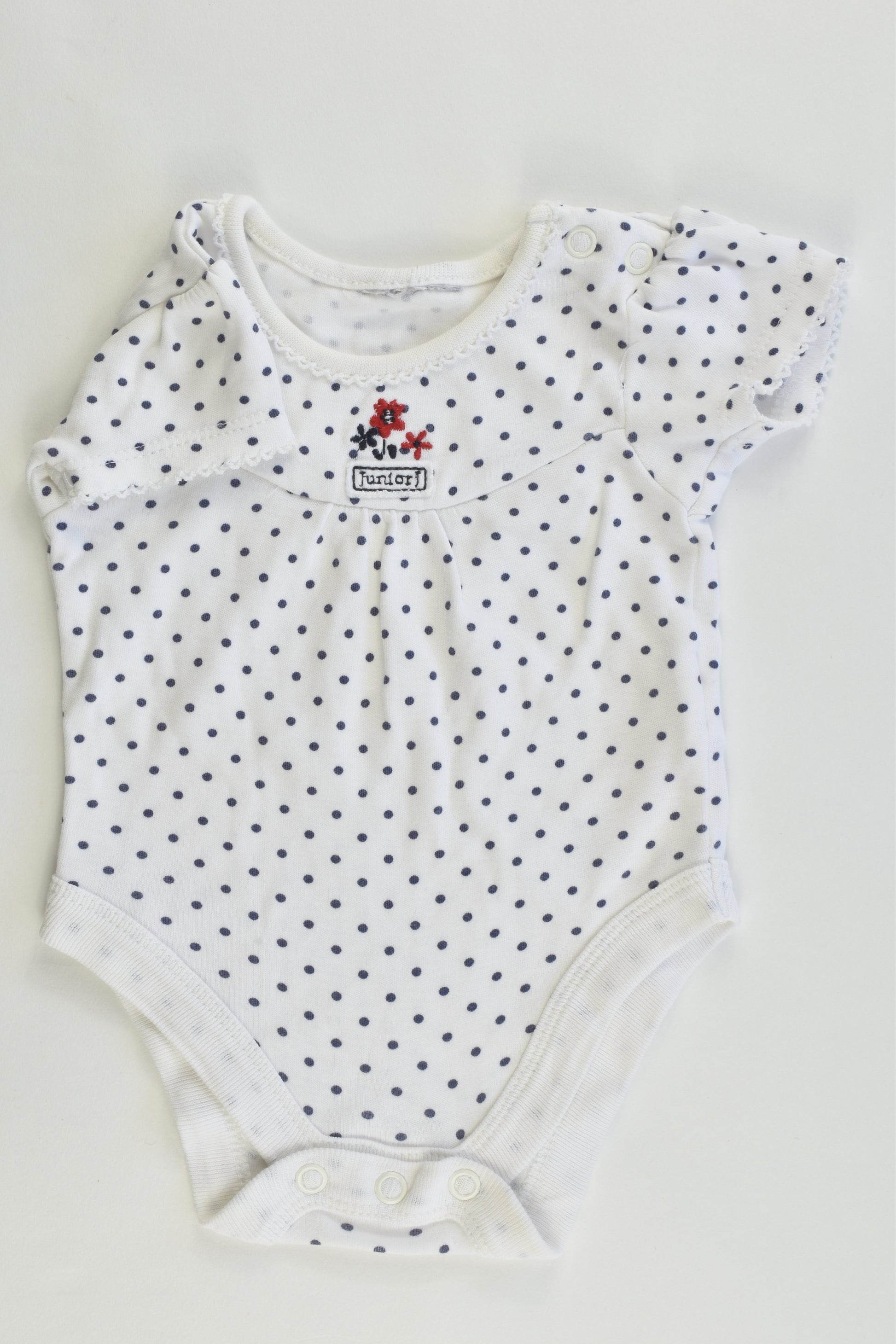 Jasper Conran Junior UK Size Newborn (56 cm) Navy Blue Dots Bodysuit