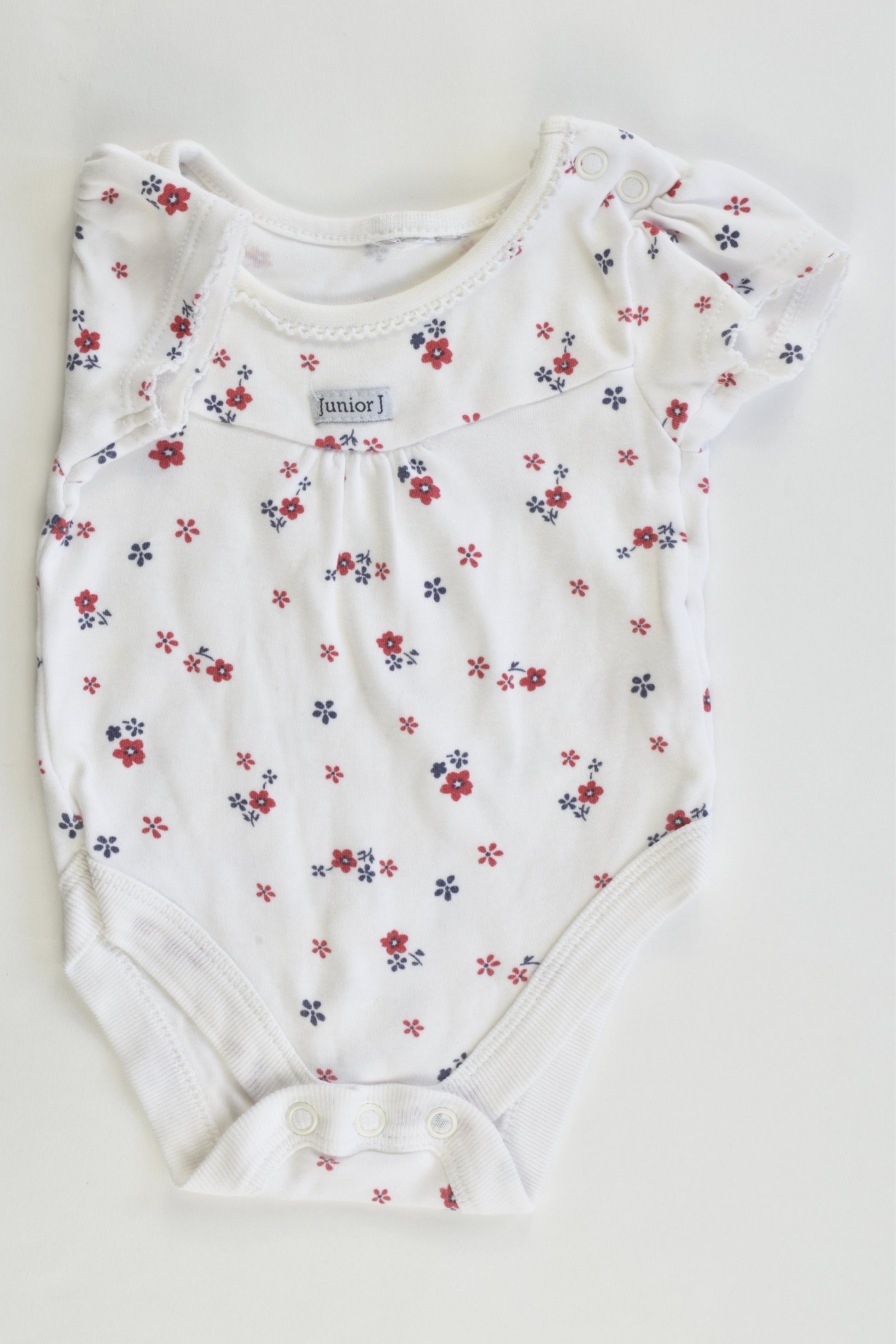 Jasper Conran Junior UK Size Newborn (56 cm) Red Floral Bodysuit