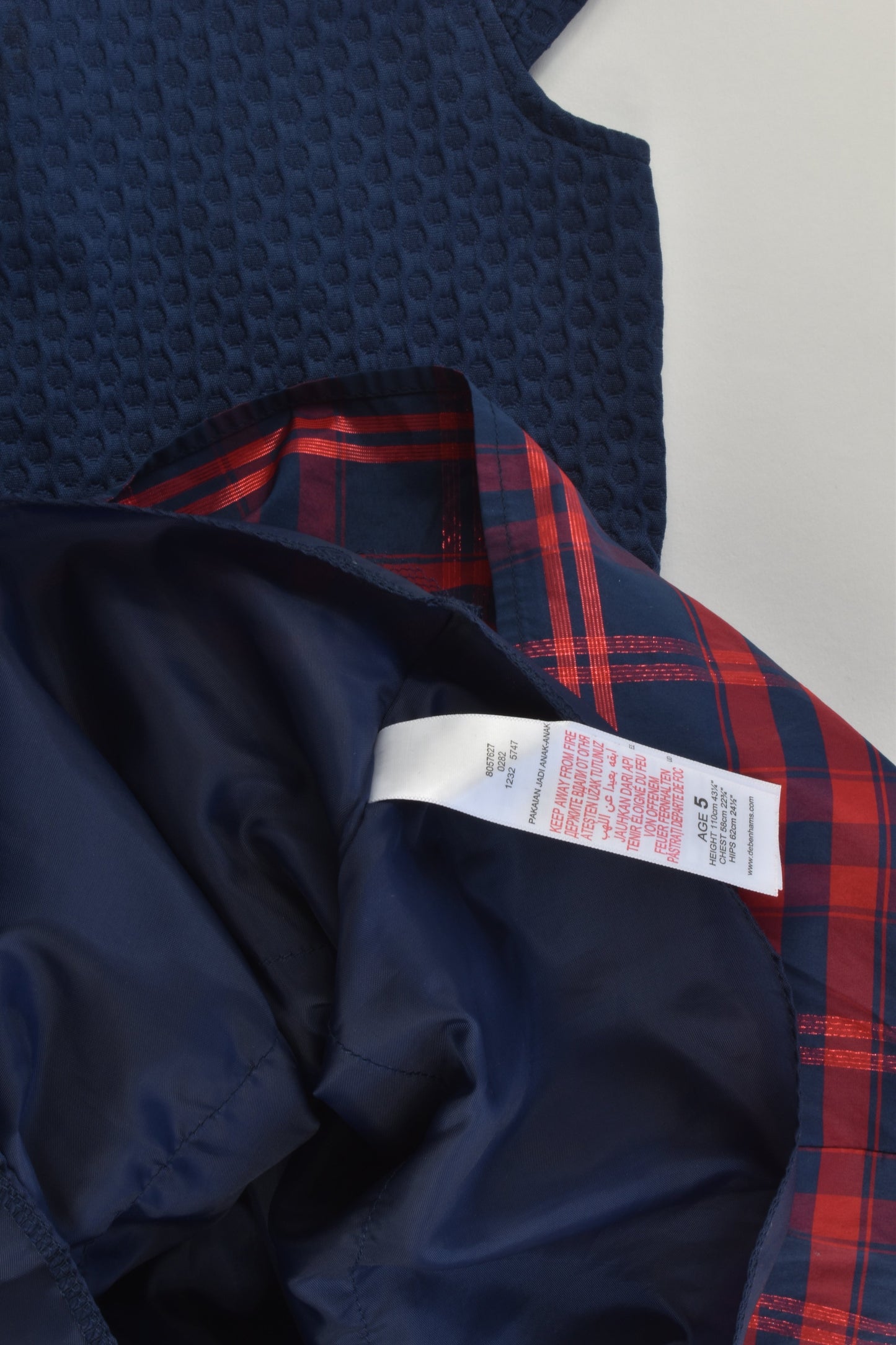 Jasper Conran Size 5 (110 cm) Lined Checked Dress