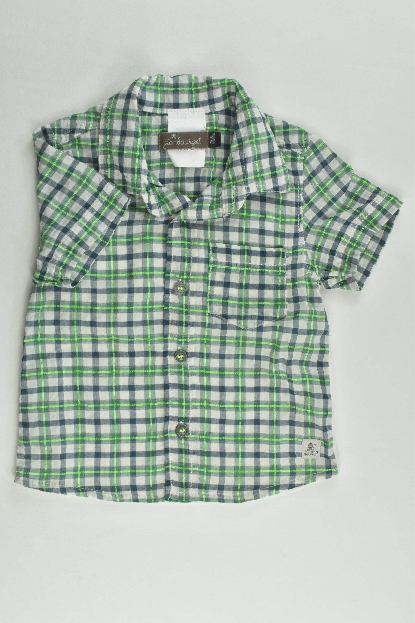 Jean Bourget Size 0 (12 months, 74 cm) 'On The Rock' Zebras/Checked Shirt