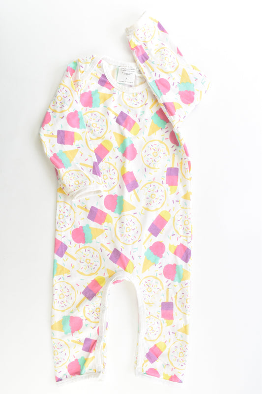 Joeyjellybean Size 1 Organic Ice Cream and Donuts Romper
