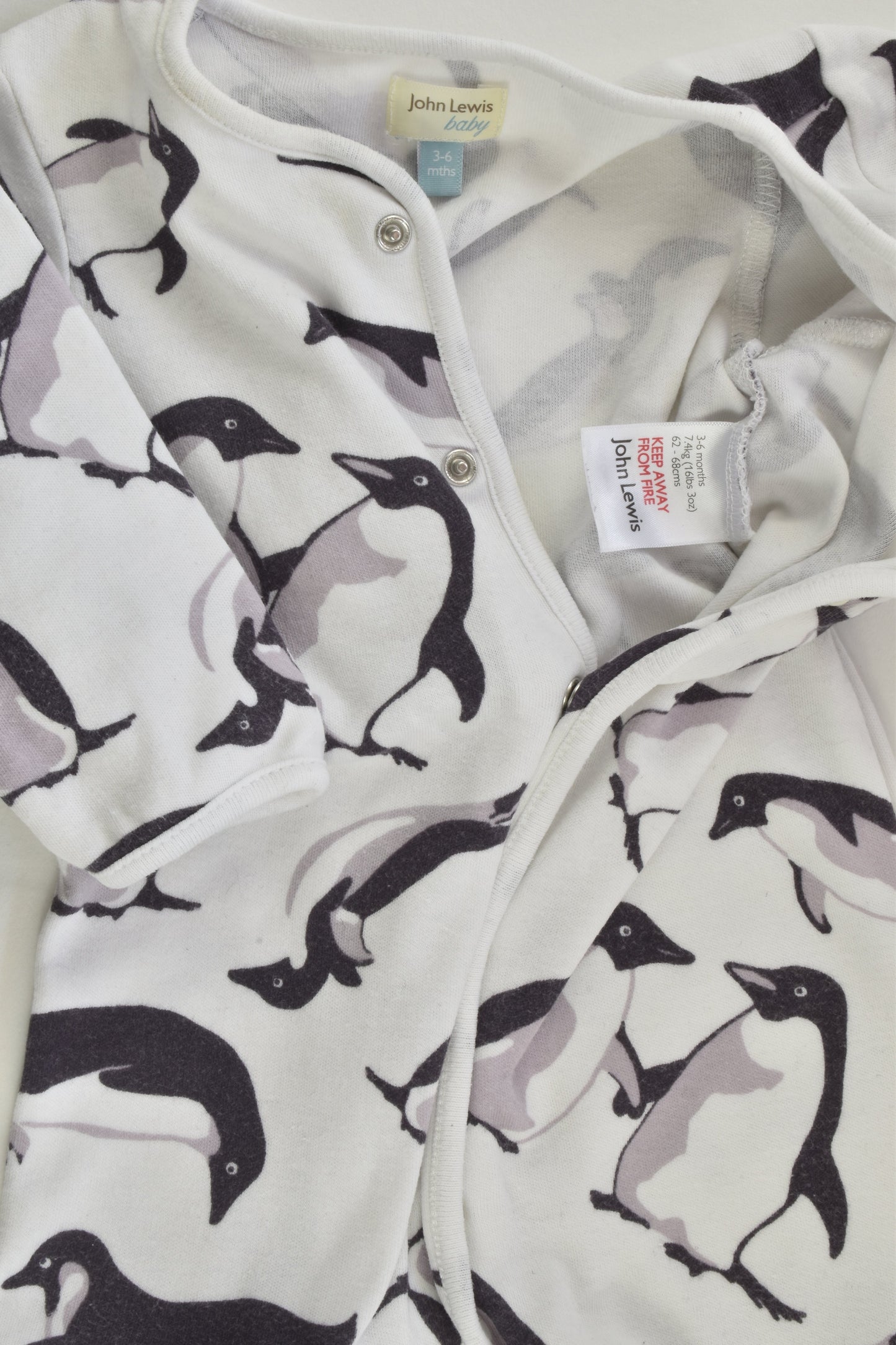 John Lewis Baby Size 00 (3-6 months) Penguin Outfit