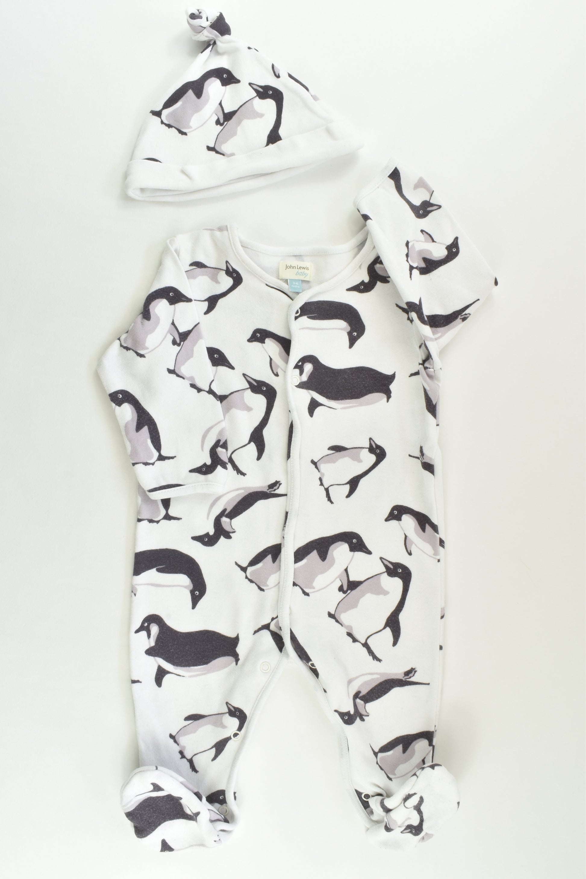John Lewis Baby Size 00 (3-6 months) Penguin Outfit