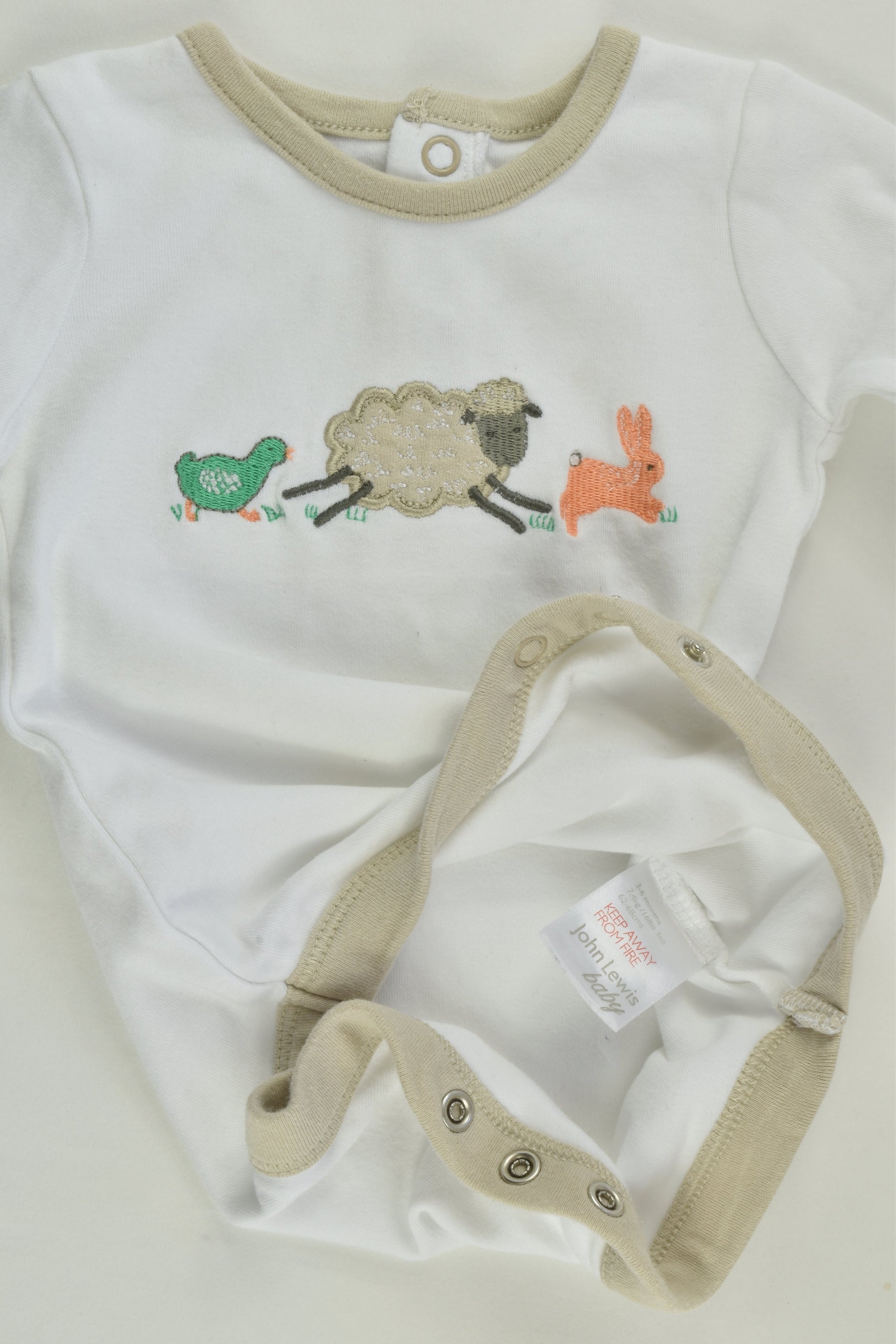 John Lewis Baby Size 00 (3-6 months) Sheep and more Bodysuit