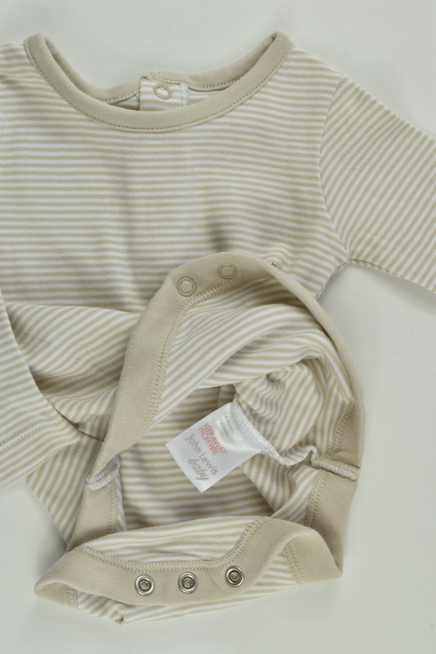John Lewis Baby Size 00 (3-6 months) Striped Bodysuit