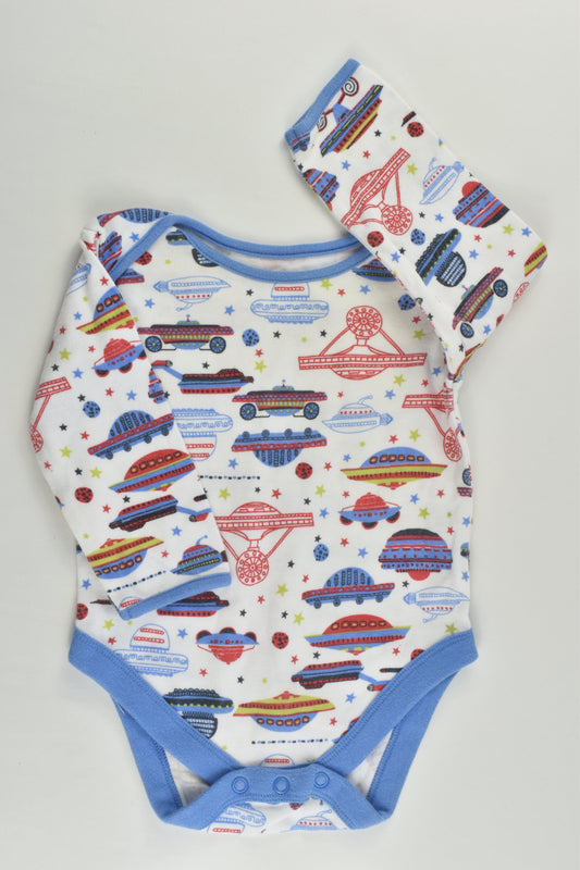 John Lewis Size 00 (3-6 months) Spaceships Bodysuit