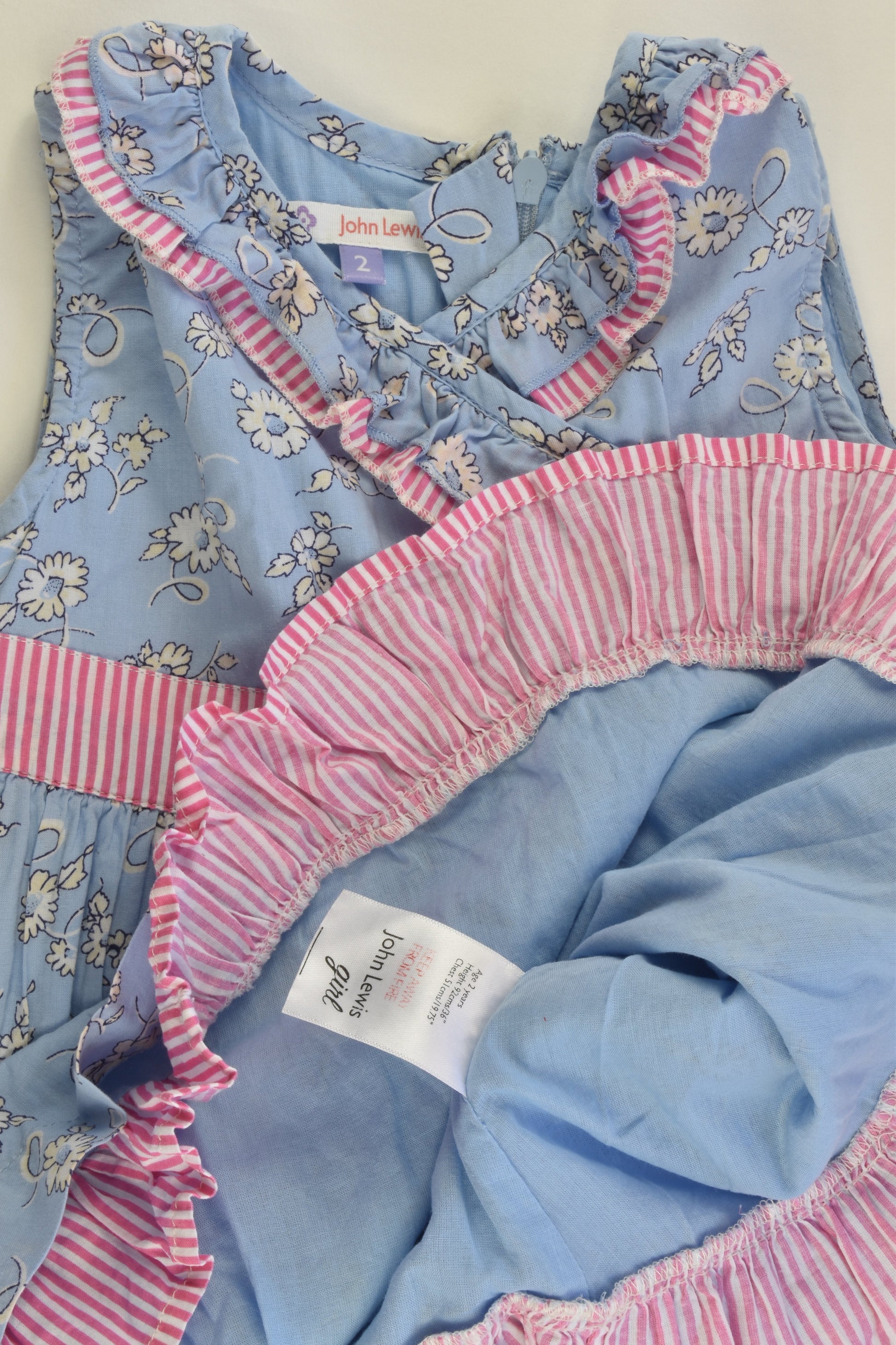 John Lewis Size 2 (92 cm) Lined Dress and Matching Hat