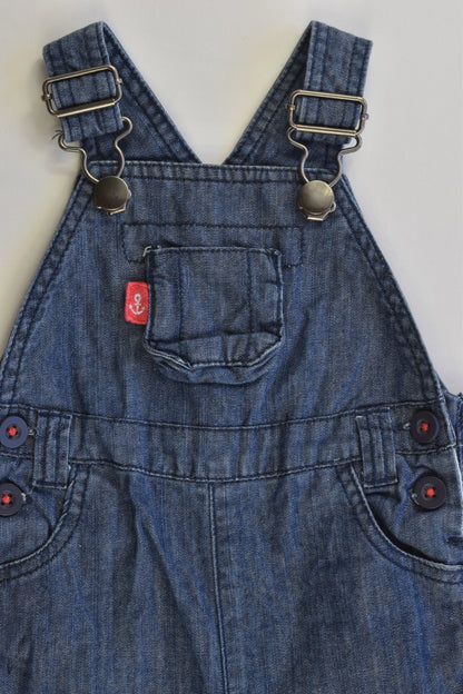 John Lewis Size 6-9 months (0) Anchor Soft Denim Overalls