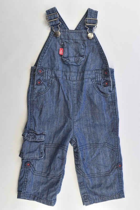 John Lewis Size 6-9 months (0) Anchor Soft Denim Overalls