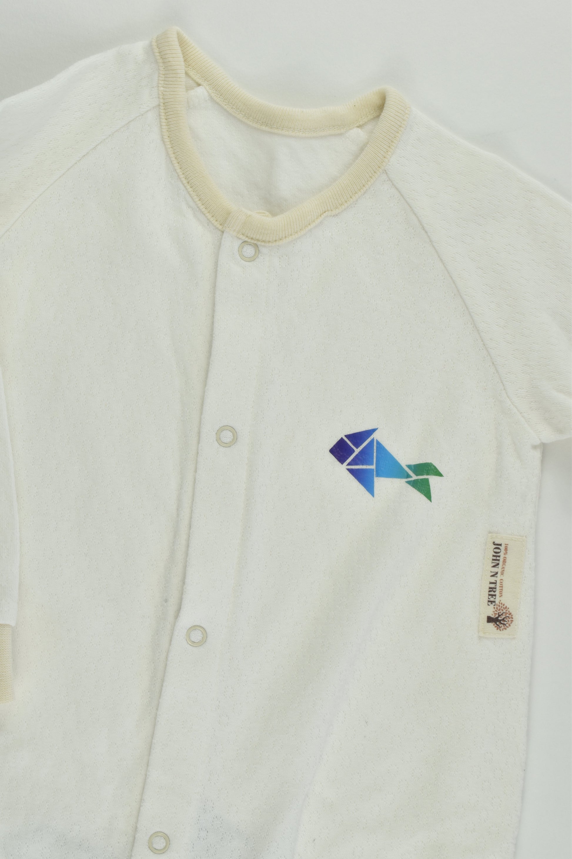 John N Tree Size 0 Organic Cotton Fish Romper