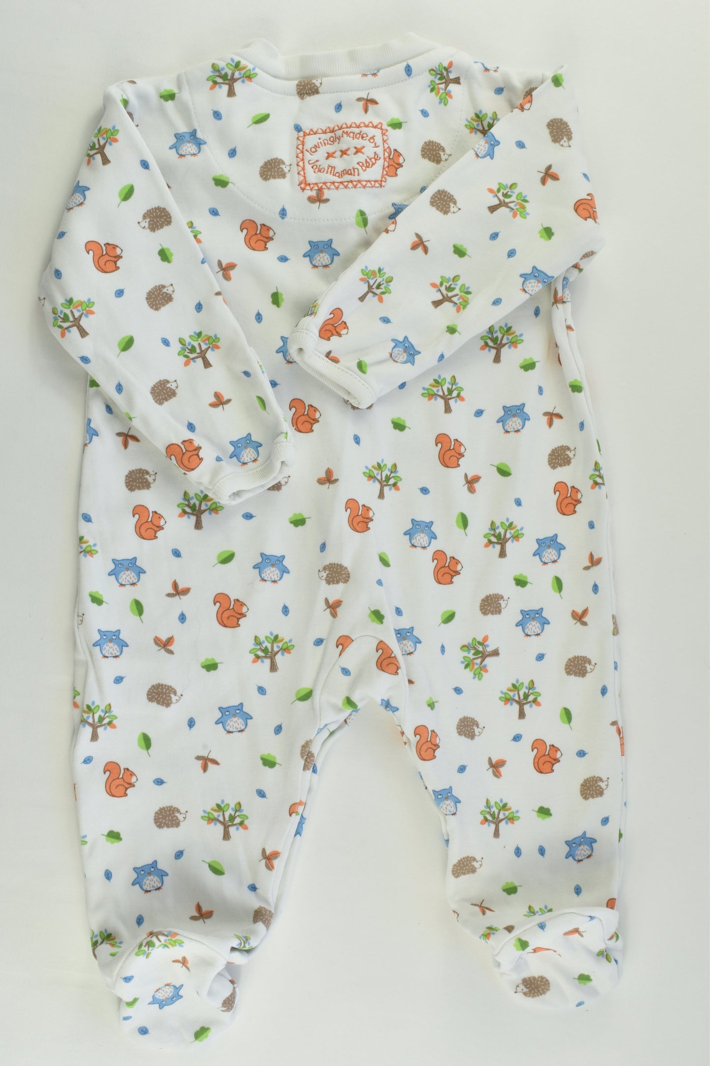 JoJo Maman Bébé Size 000 (0-3 months) Forest Animals Footed Romper
