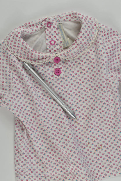 JoJo Maman Bébé Size 1 (12-18 months) Collared Floral Top