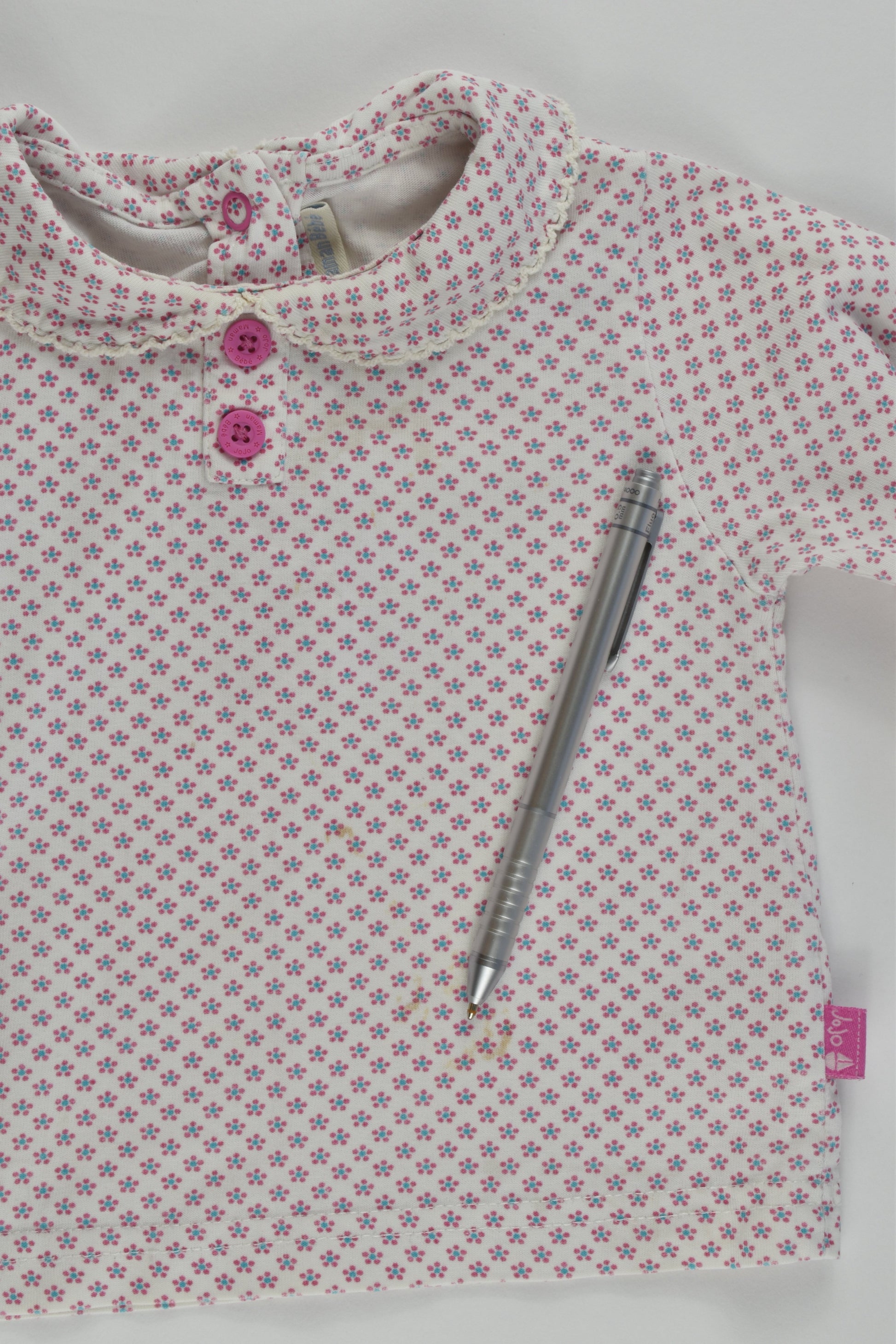 JoJo Maman Bébé Size 1 (12-18 months) Collared Floral Top