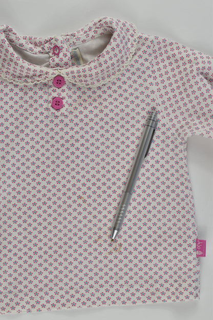 JoJo Maman Bébé Size 1 (12-18 months) Collared Floral Top