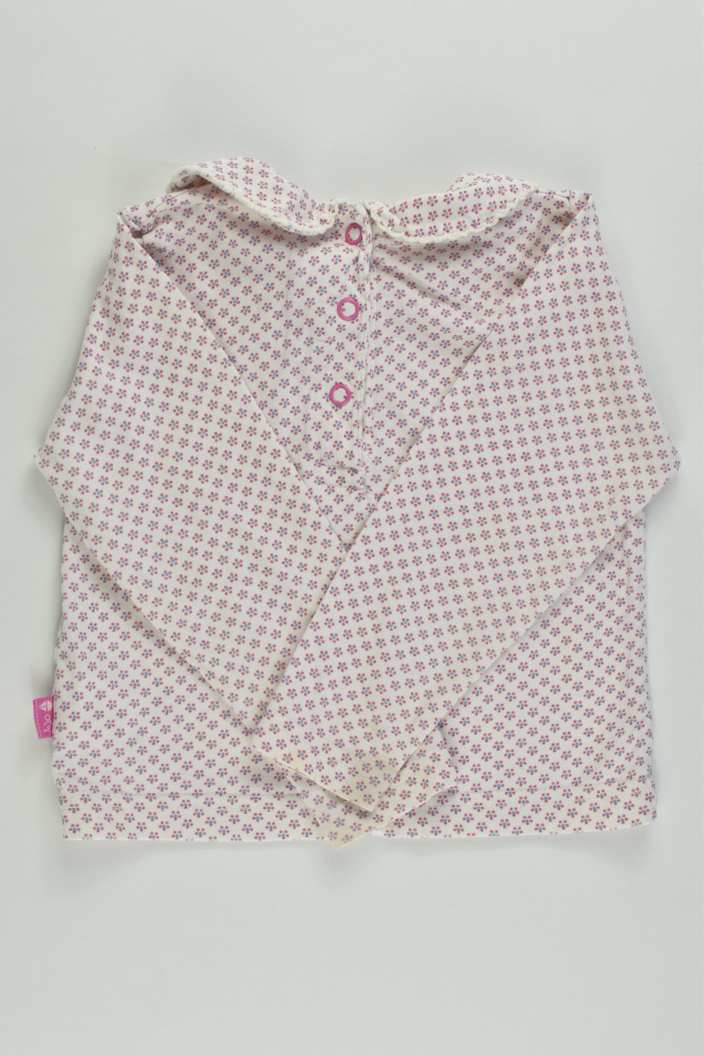 JoJo Maman Bébé Size 1 (12-18 months) Collared Floral Top