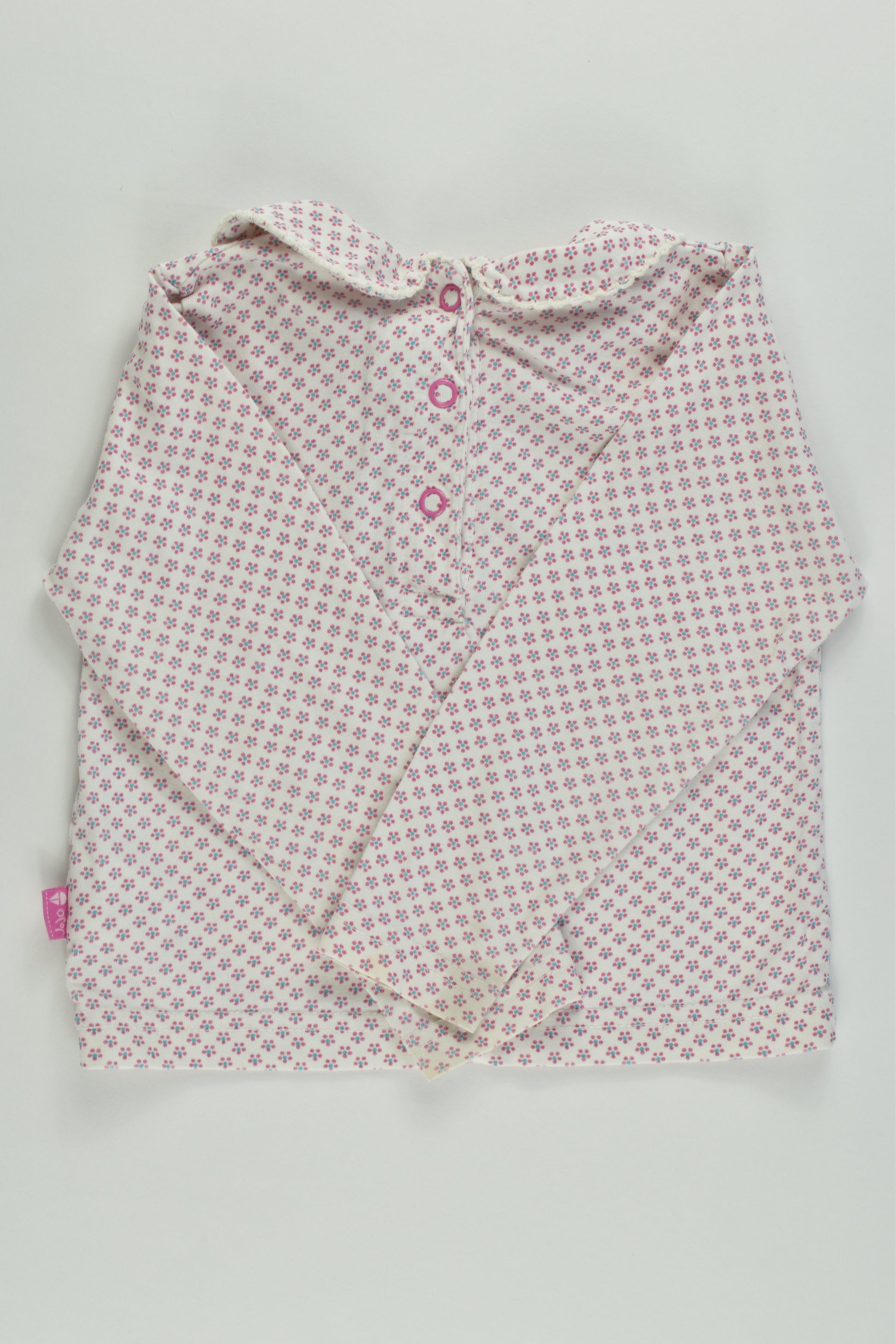 JoJo Maman Bébé Size 1 (12-18 months) Collared Floral Top