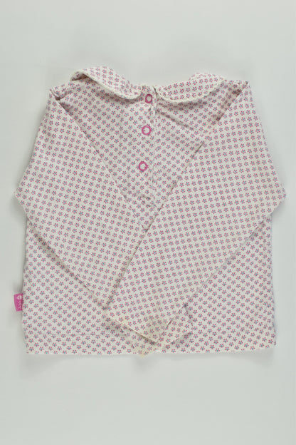 JoJo Maman Bébé Size 1 (12-18 months) Collared Floral Top