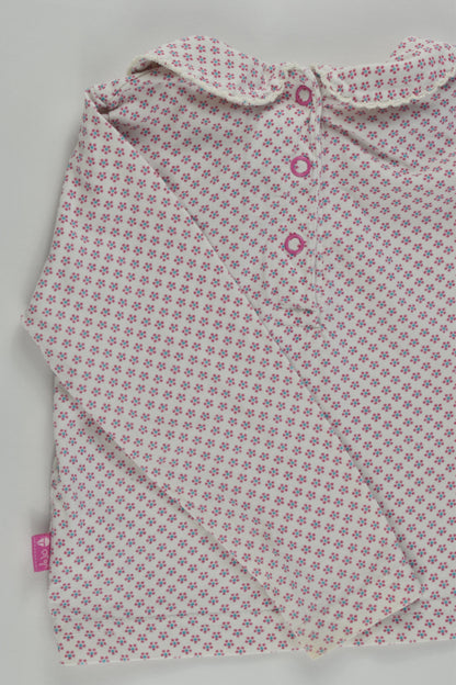 JoJo Maman Bébé Size 1 (12-18 months) Collared Floral Top